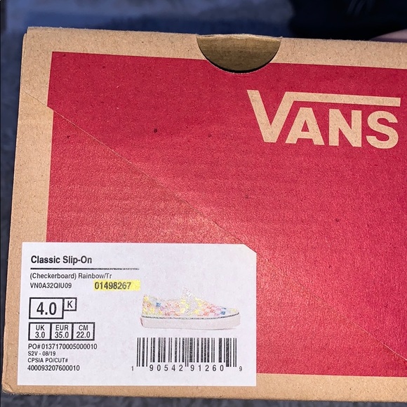 Size 4 Rainbow checkered Vans. - Picture 4 of 4